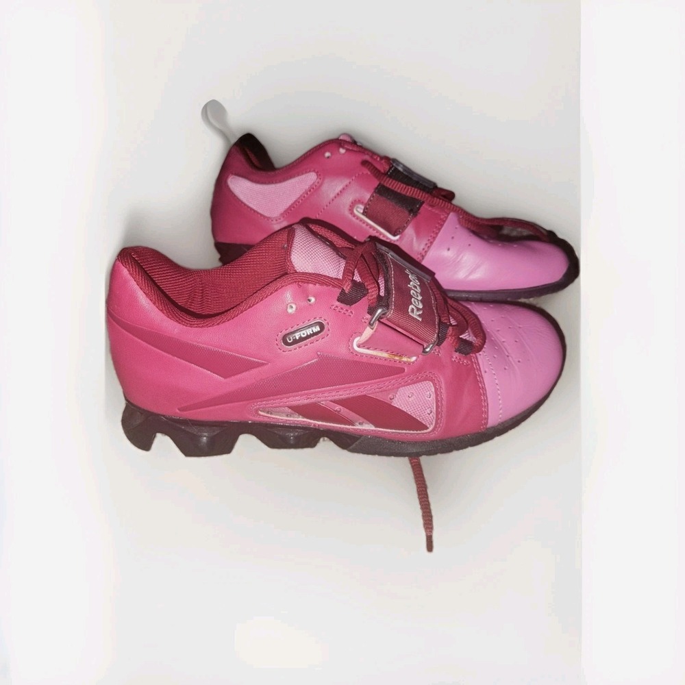 Reebok Womens Crossfit U-Form Lifter Shoe Red Pink Black US 6.5 Nice!